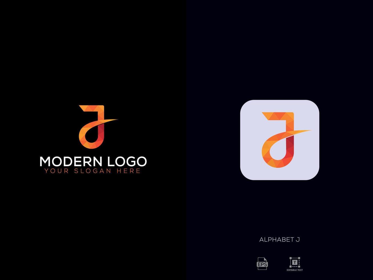 alfabet j modern brev logotyp vektor