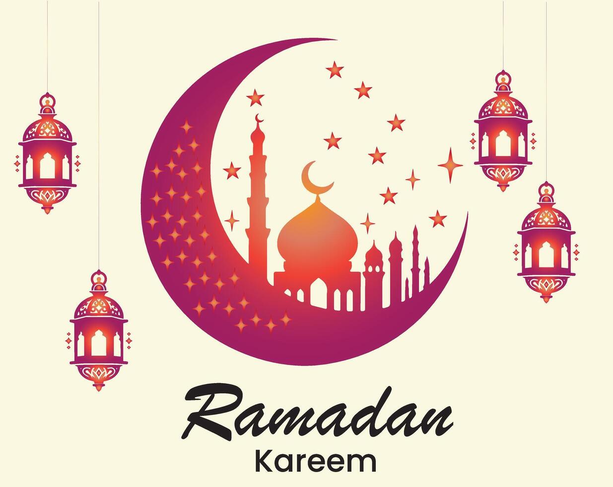 ramadan kareem hälsning kort vektor, islamic festival firande hälsning kort vektor