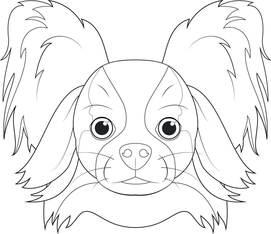 papillon hund lätt färg tecknad serie vektor illustration. isolerat på vit bakgrund