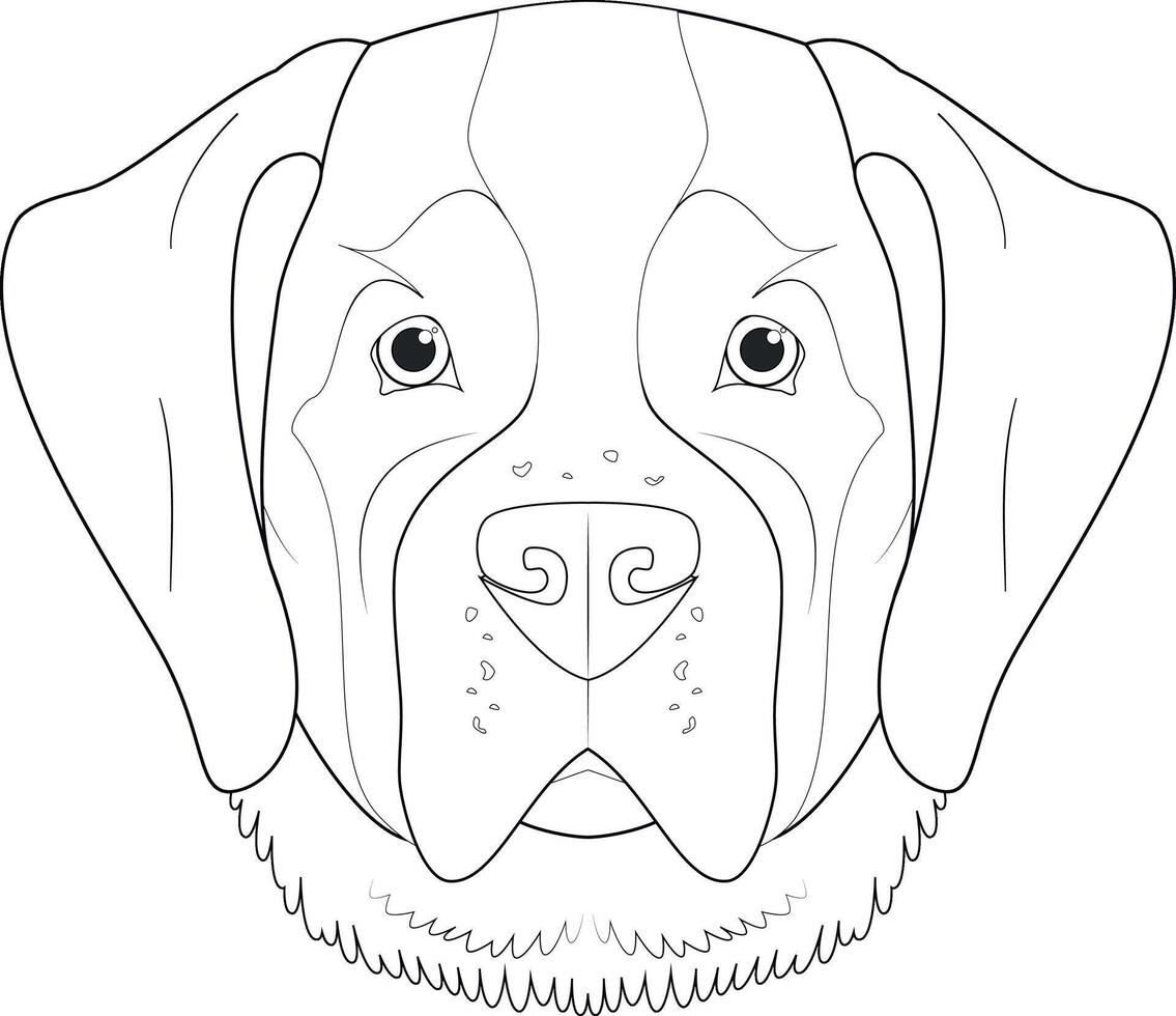Heilige bernard Hund einfach Färbung Karikatur Vektor Illustration. isoliert auf Weiß Hintergrund
