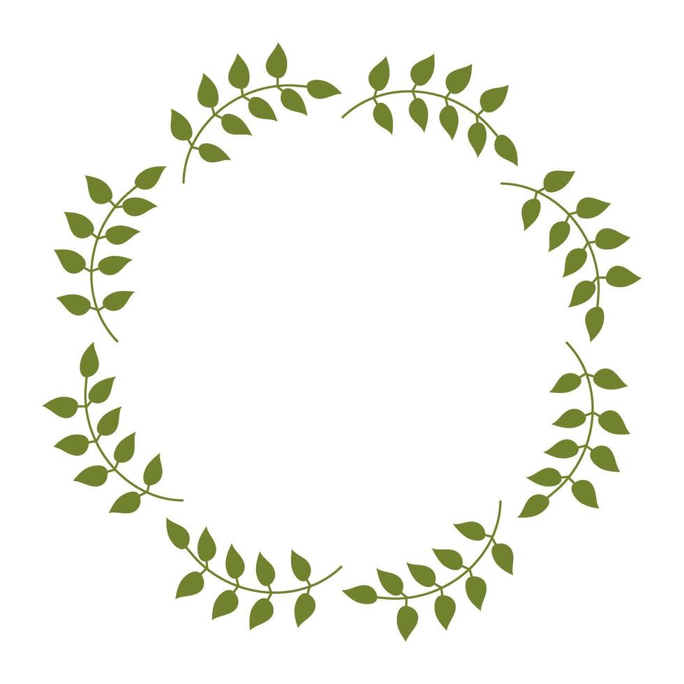 lummig vår ram för Grattis citat med kopia Plats. grön krans av laurel tycka om löv dragen förbi hand med tömma plats för text. minimalistisk vektor illustration