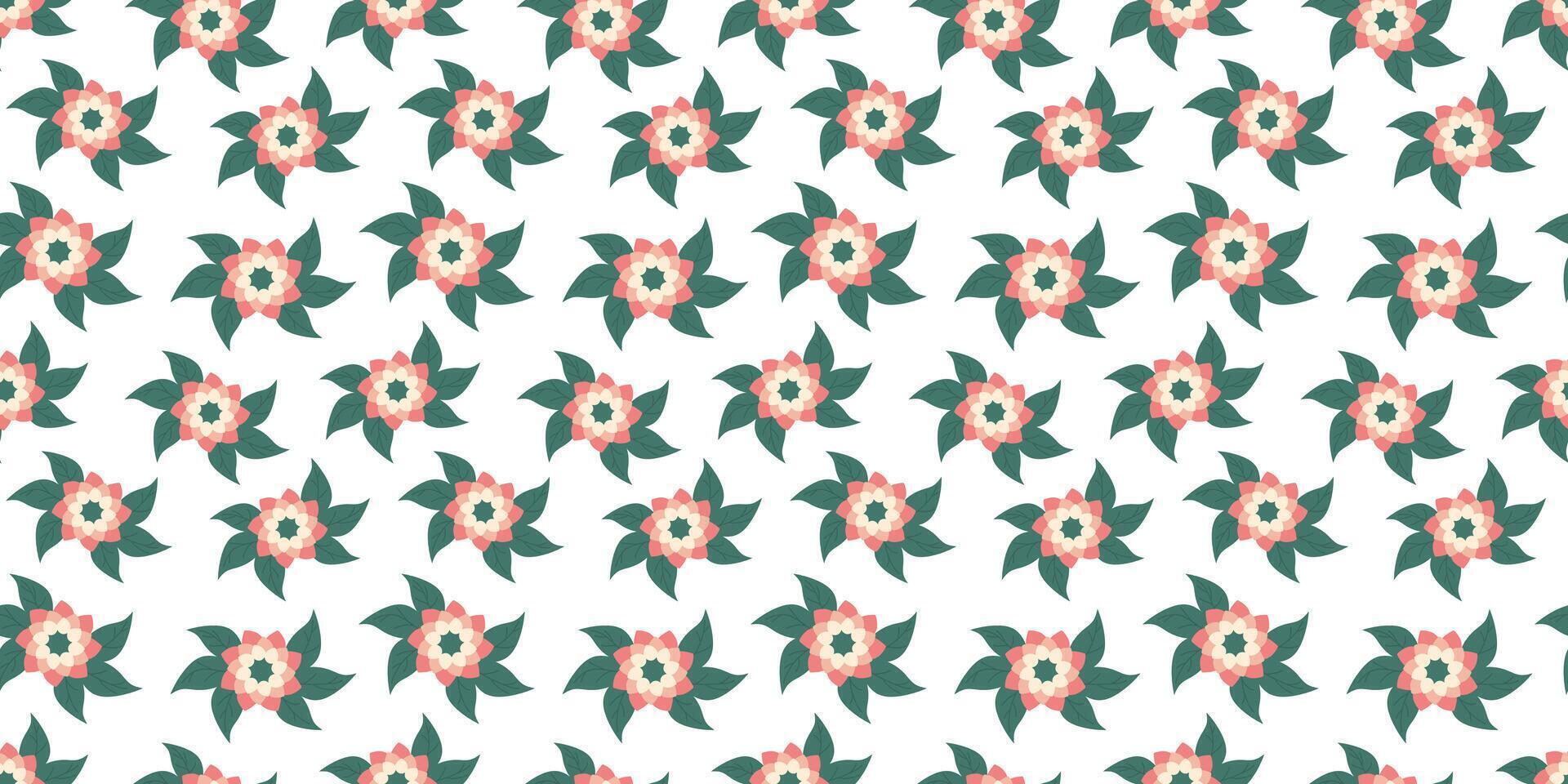 nahtlos Muster mit Blau Rosa Hand gezeichnet Blumen auf Weiß Hintergrund. süß Sommer- Hintergrund minimalistisch endlos Design.. vektor