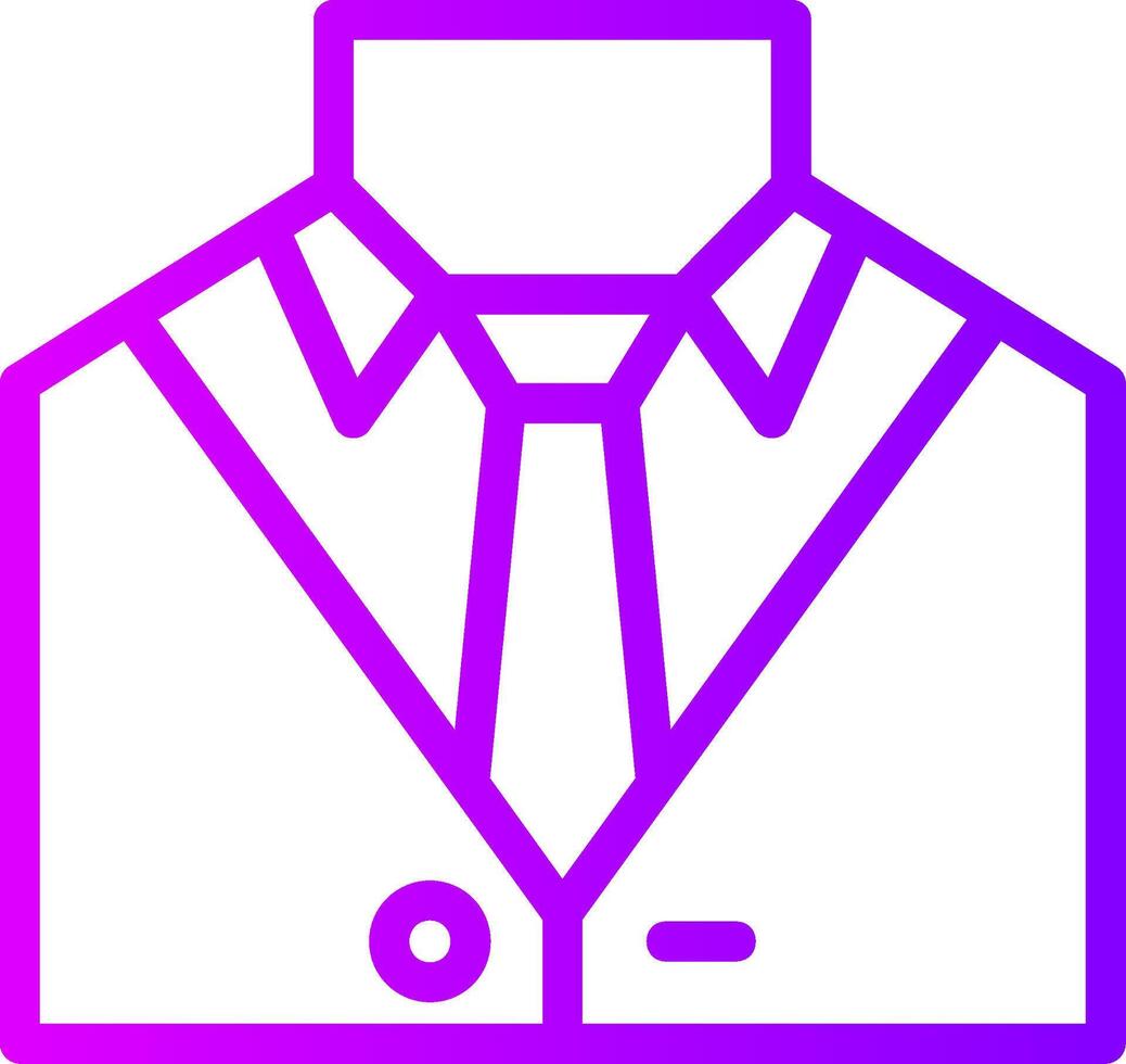 kostym och slips representerar professionell klädsel linjär lutning ikon vektor