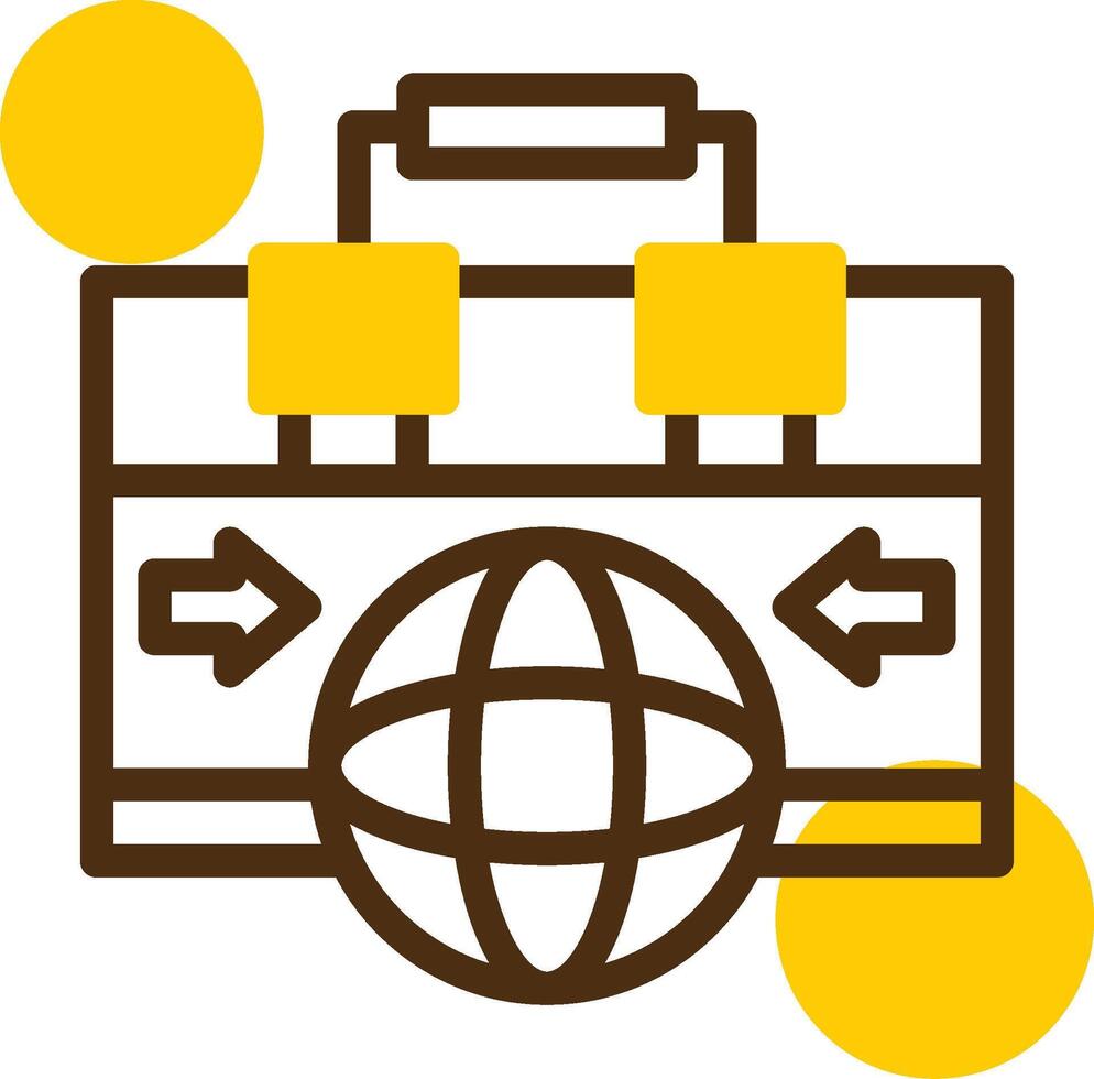 klot representerar global möjligheter gul lieanr cirkel ikon vektor