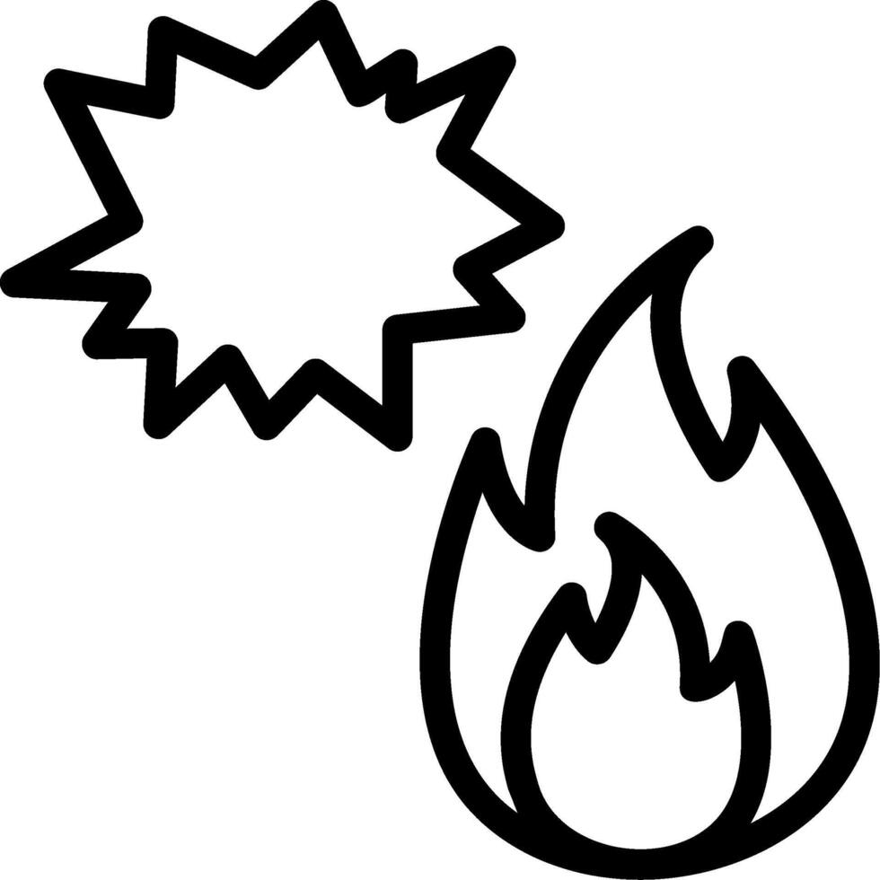 Flamme platzen Linie Symbol vektor