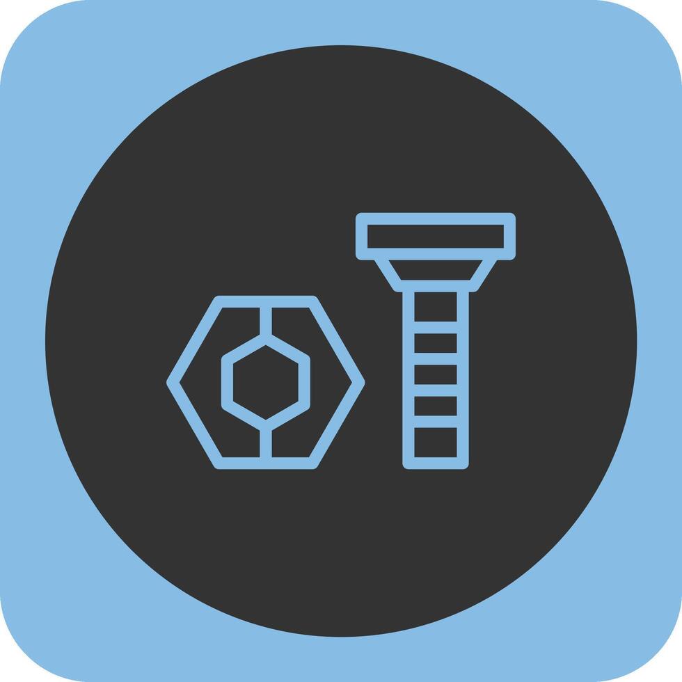 Nuss und Bolzen linear runden Symbol vektor