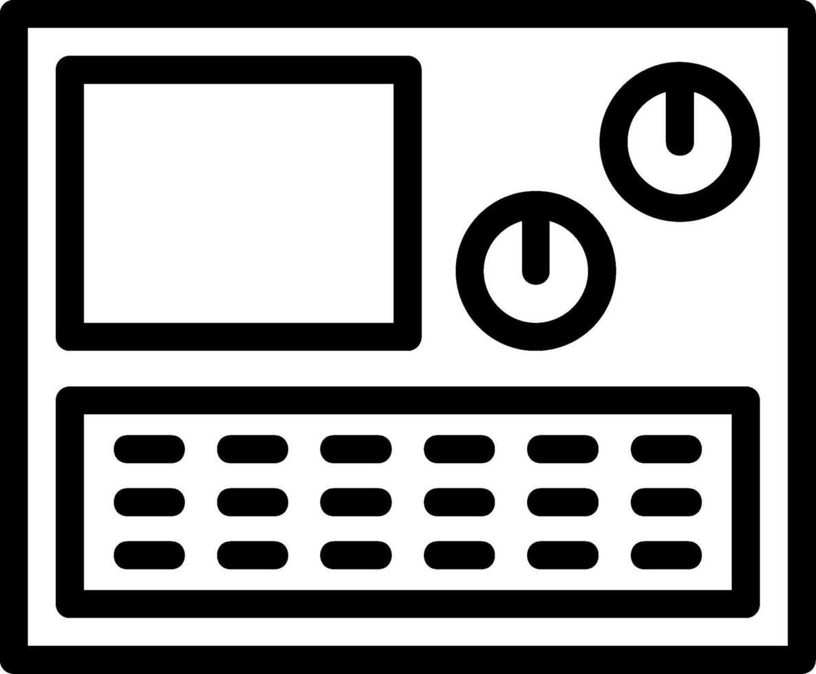 maskin kontrollera panel linje ikon vektor