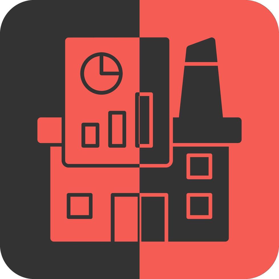 Industrie Wachstum Diagramm rot invers Symbol vektor