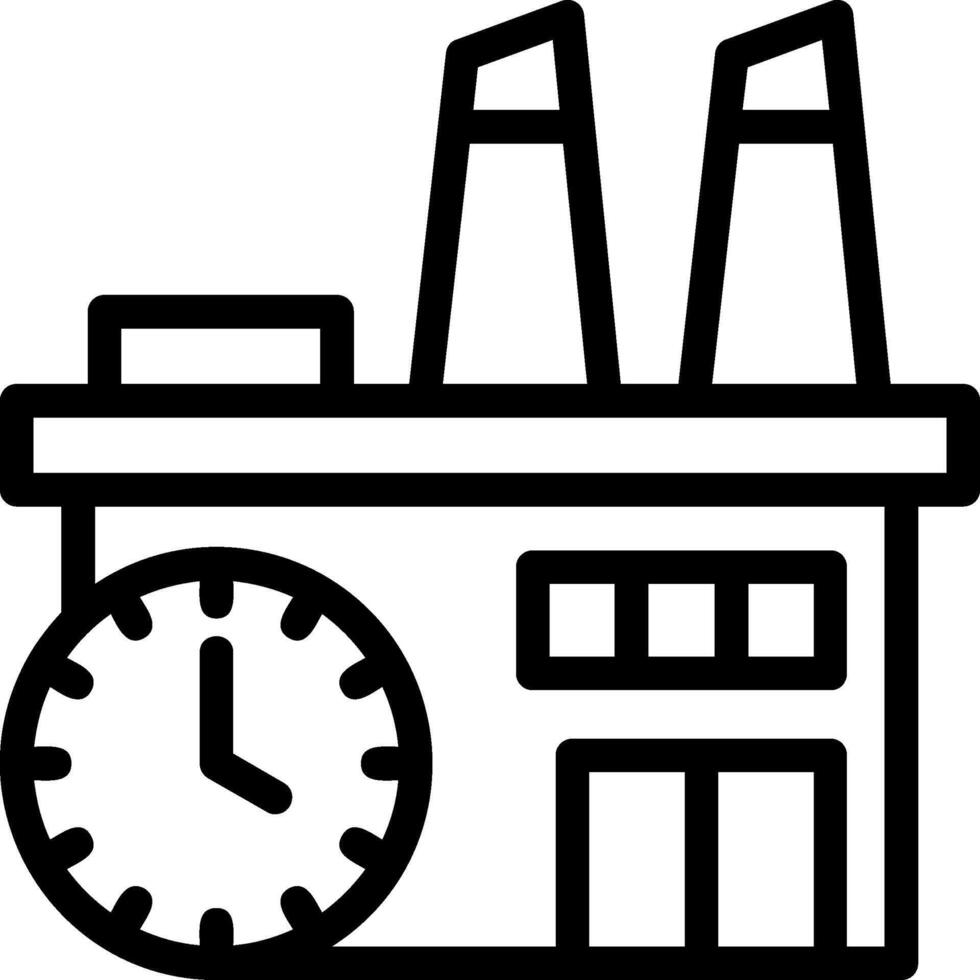 Fabrik Uhr Linie Symbol vektor