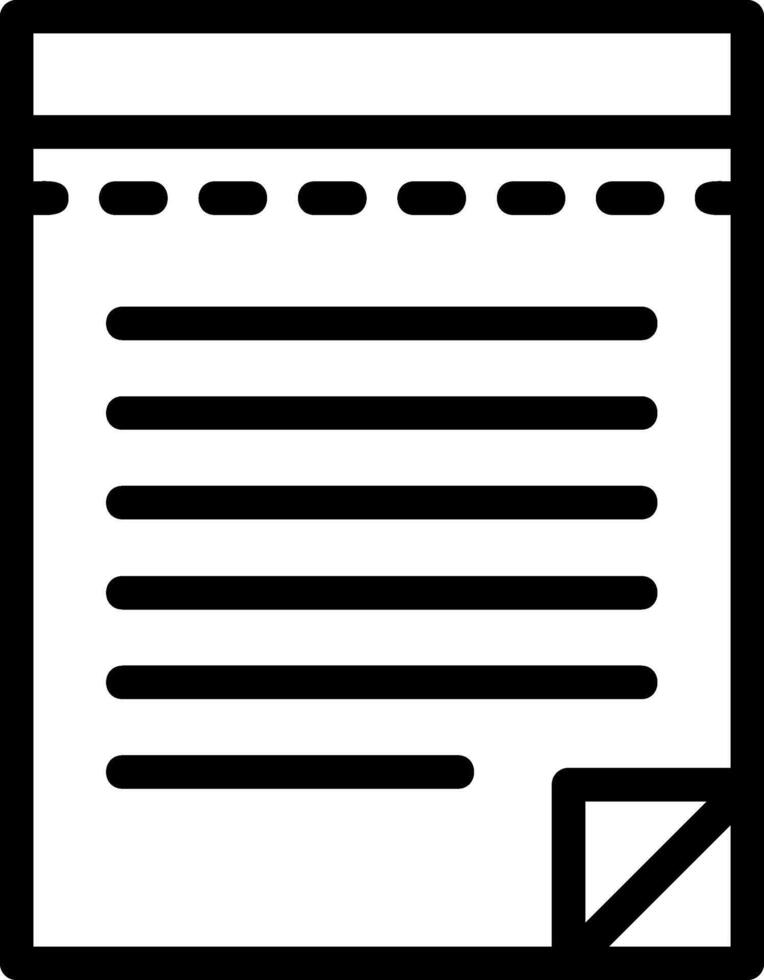 Notizblock-Liniensymbol vektor