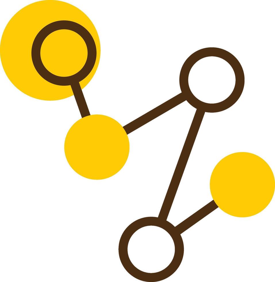förbindelse gul lieanr cirkel ikon vektor