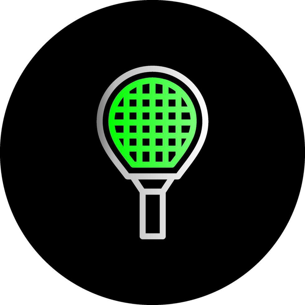 tennis racket dubbel lutning cirkel ikon vektor