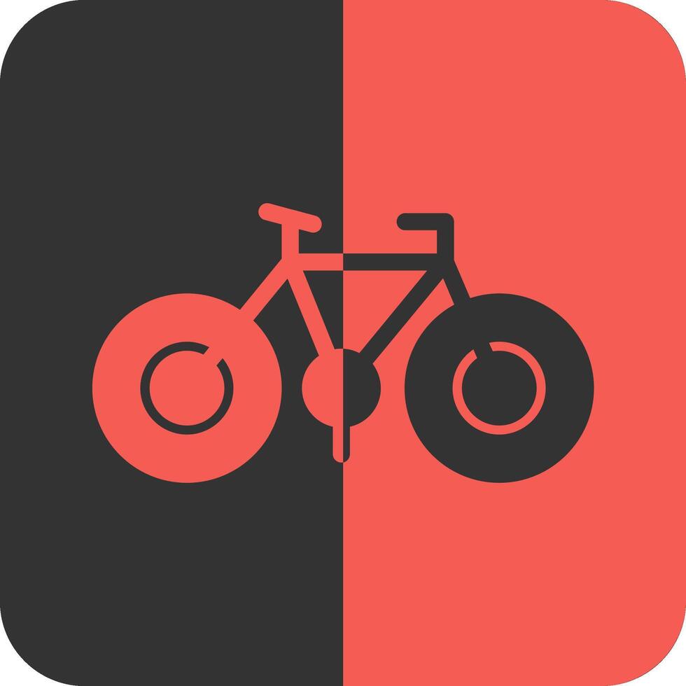 cykel röd omvänd ikon vektor