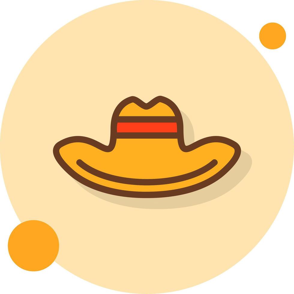 cowboy hatt fylld skugga cirlce ikon vektor