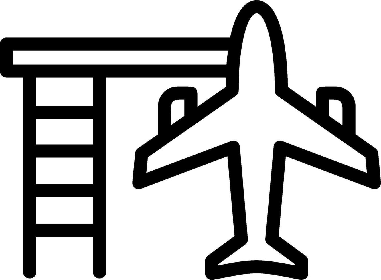 flygplan linje ikon vektor