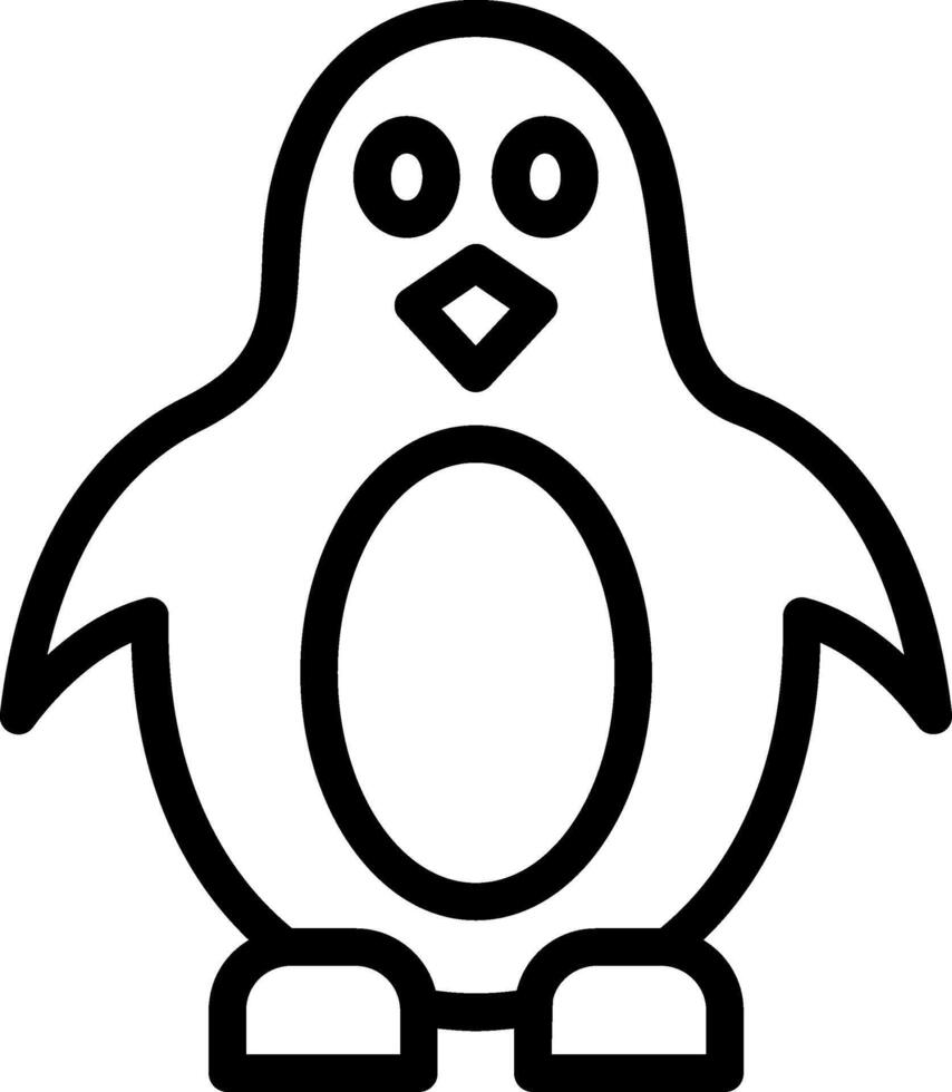 Pinguin-Liniensymbol vektor