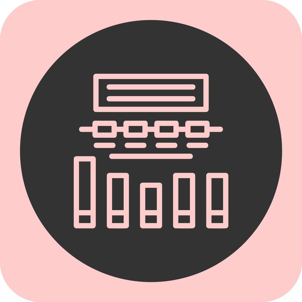 Bar Diagramm linear runden Symbol vektor