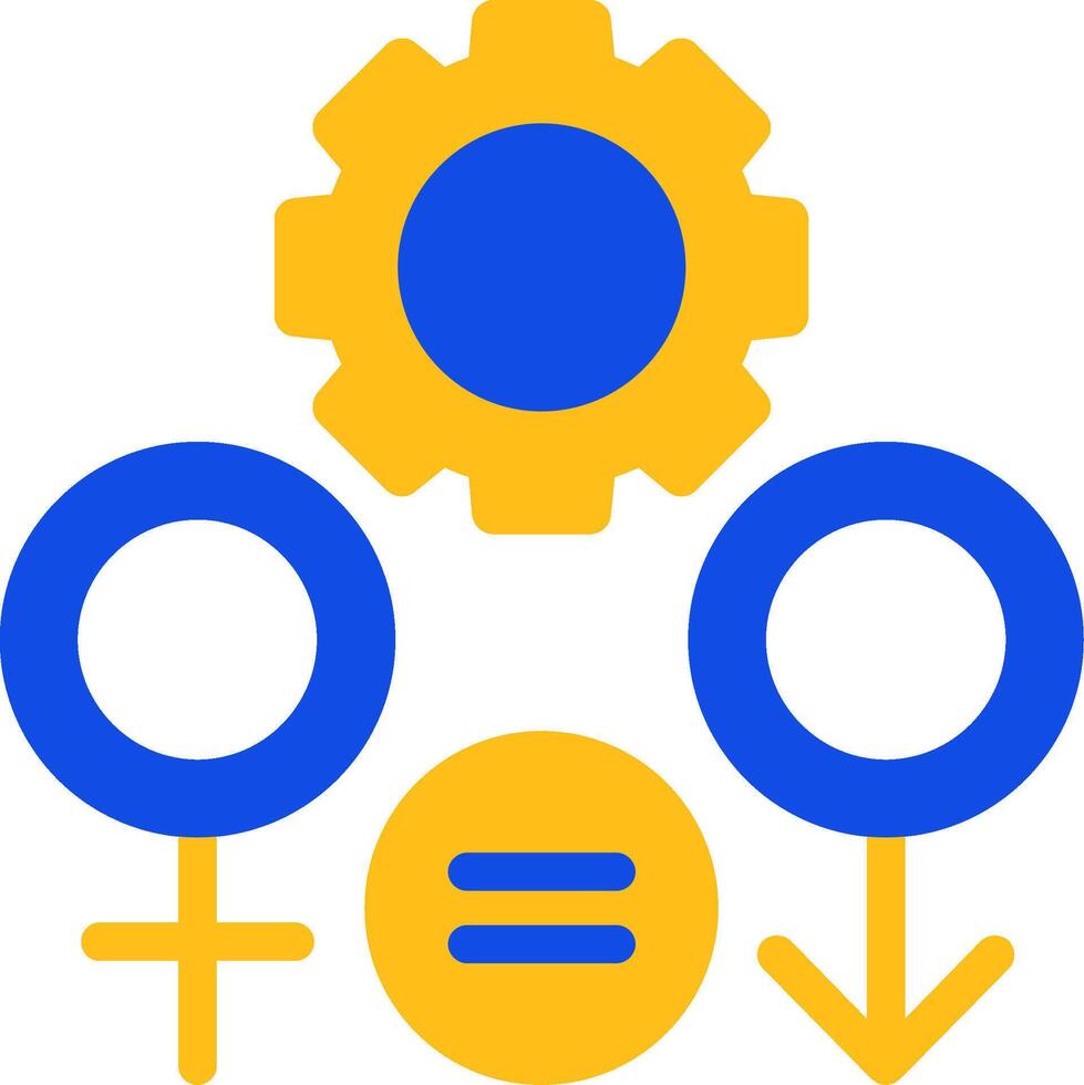 Geschlecht Gleichberechtigung eben zwei Farbe Symbol vektor