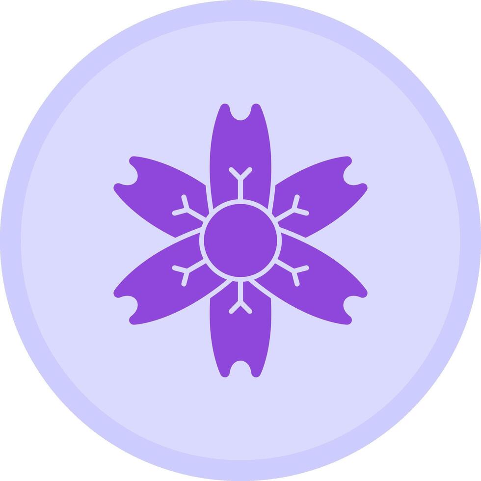 plommon blomma Flerfärgad cirkel ikon vektor