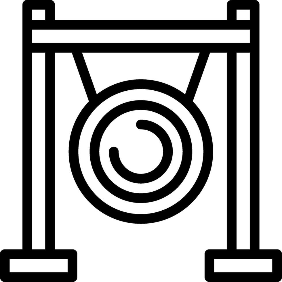 Gong Linie Symbol vektor