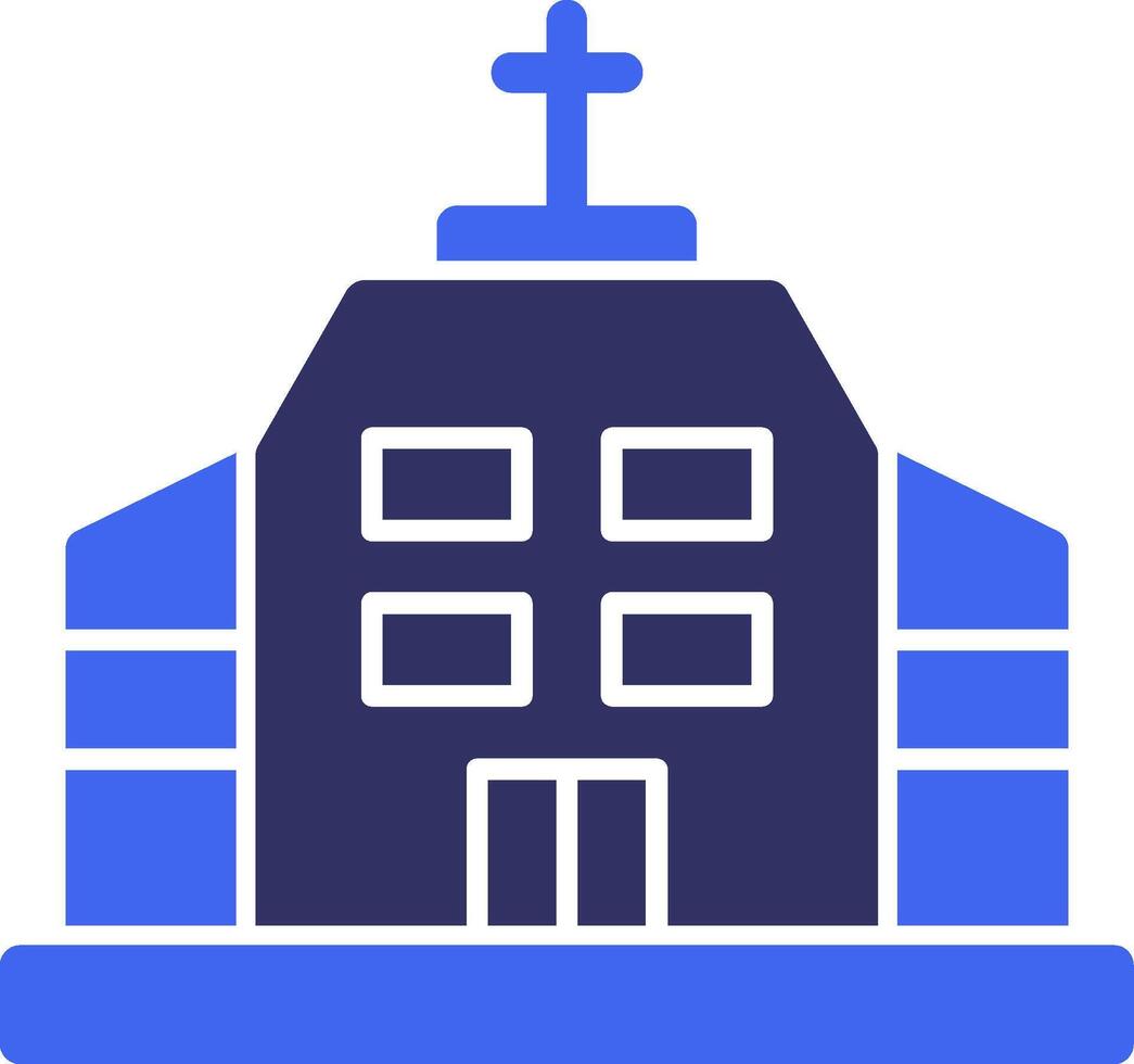 Kirche solide zwei Farbe Symbol vektor