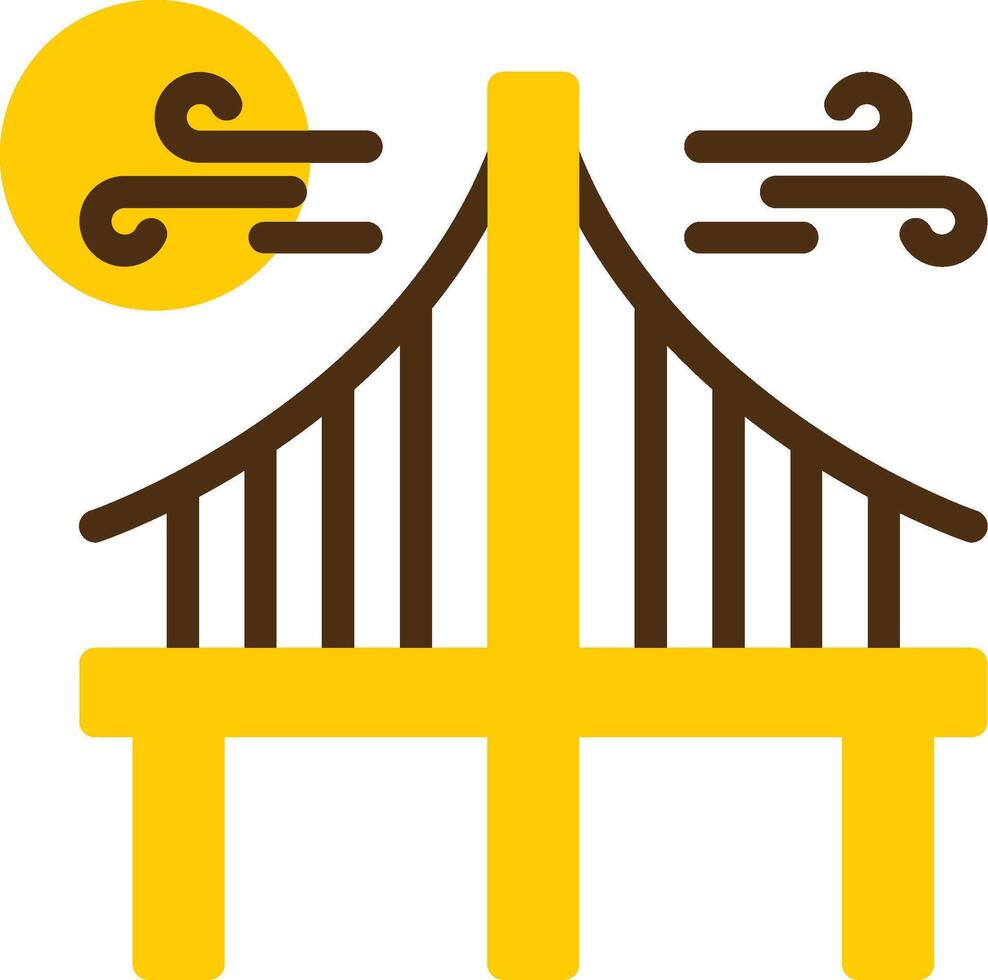 bro gul lieanr cirkel ikon vektor