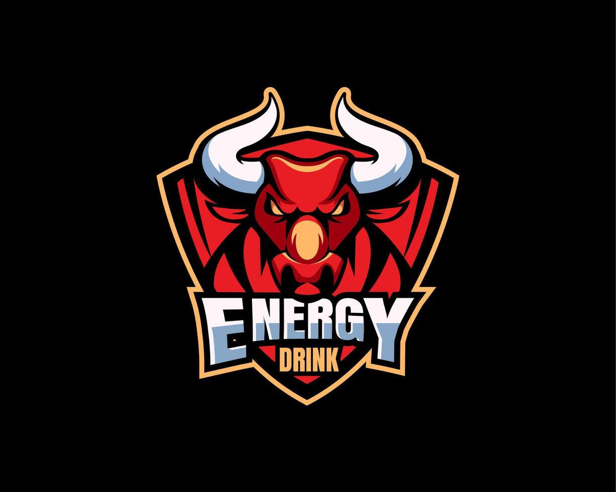 Energie trinken Logo Design auf schwarz Hintergrund vektor