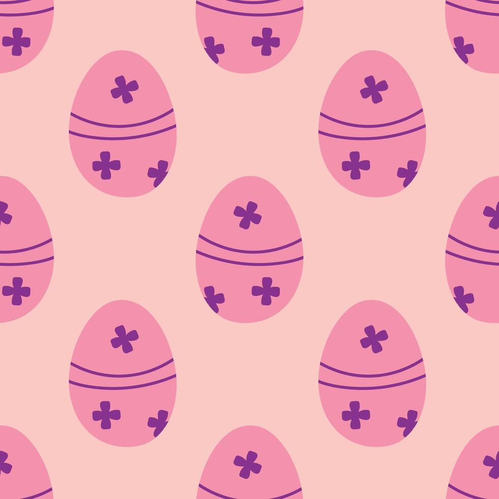 sömlös påsk vår vektor mönster med påsk ägg
