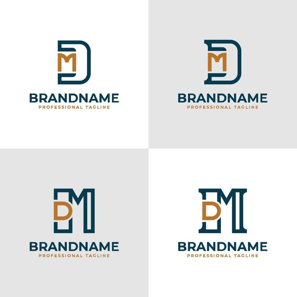 elegant Briefe dm und md Monogramm Logo, geeignet zum Geschäft mit md oder dm Initialen vektor