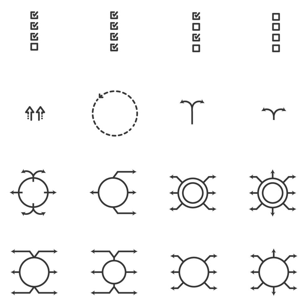 pil ikon tecken linje , pil, diagram, Välj ,element infographic vektor