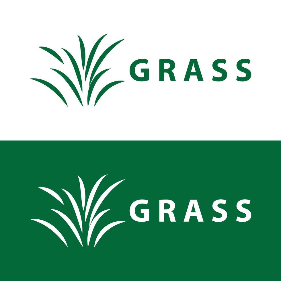 Bauernhof Illustration Grün Gras Logo Design einfach natürlich Gras Vektor Vorlage