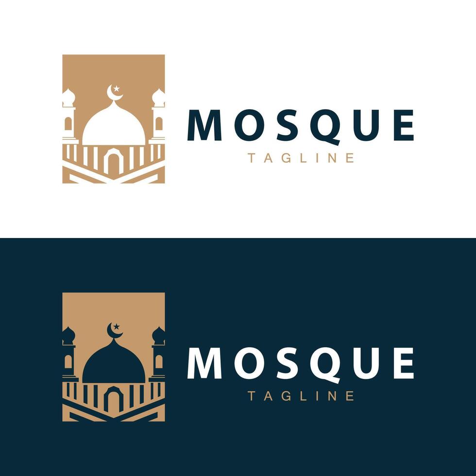 schwarz Silhouette Design von islamisch Platz von Anbetung einfach modern minimalistisch Moschee Logo Vorlage vektor