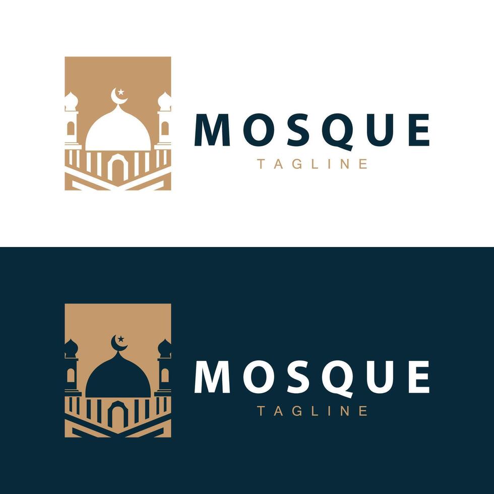 svart silhuett design av islamic plats av dyrkan enkel modern minimalistisk moské logotyp mall vektor