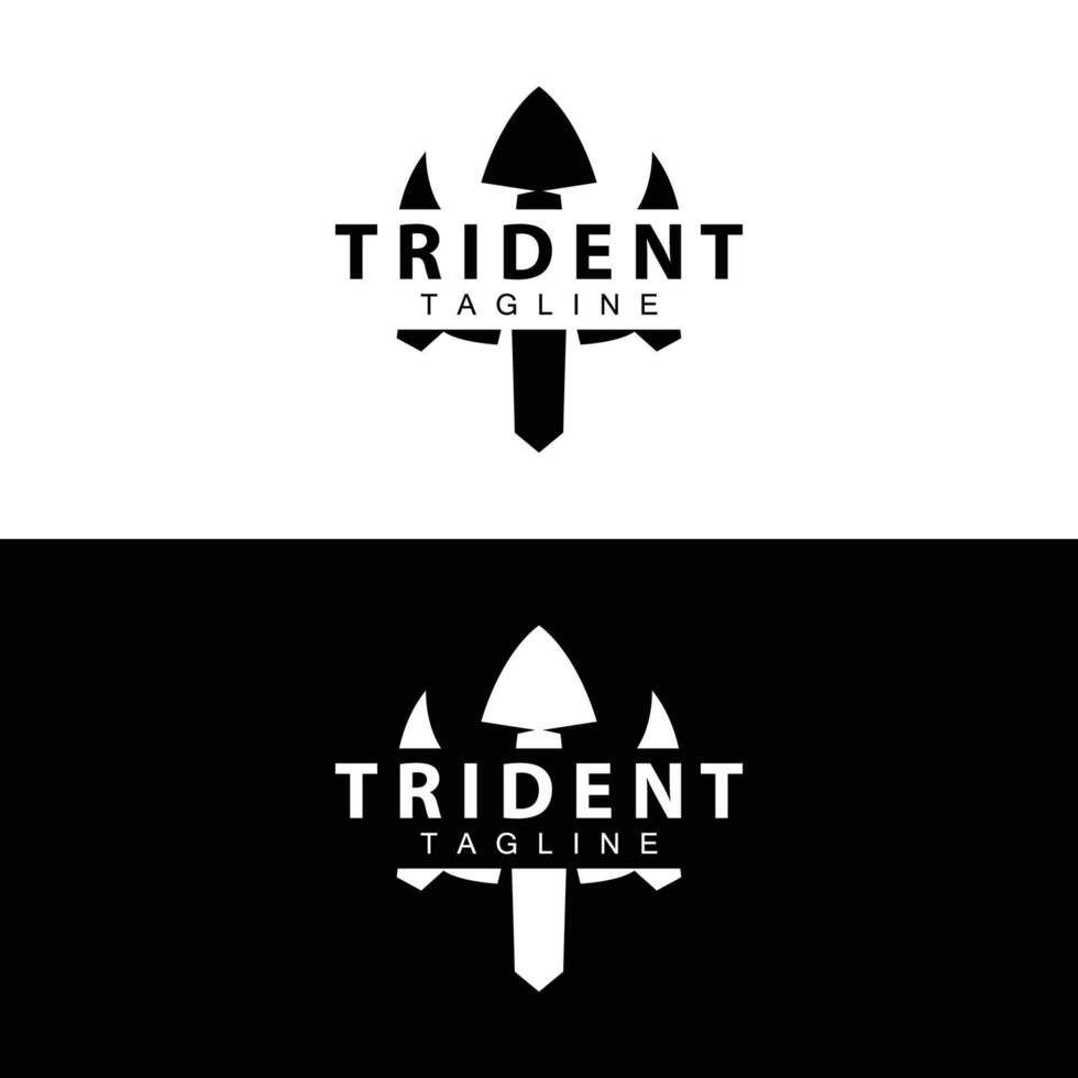 treudd logotyp design spjut vapen vektor hav kung poseidon neptune symbol mall