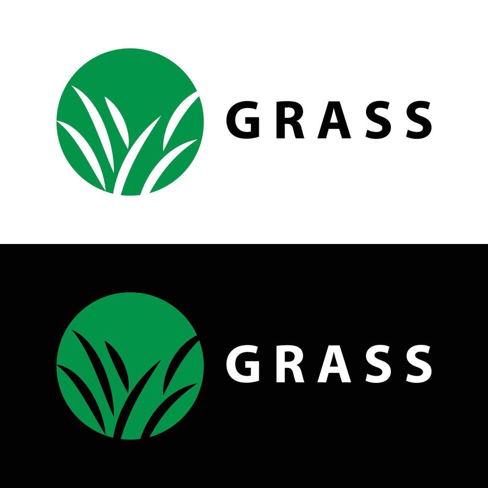 bruka illustration grön gräs logotyp design enkel naturlig gräs vektor mall