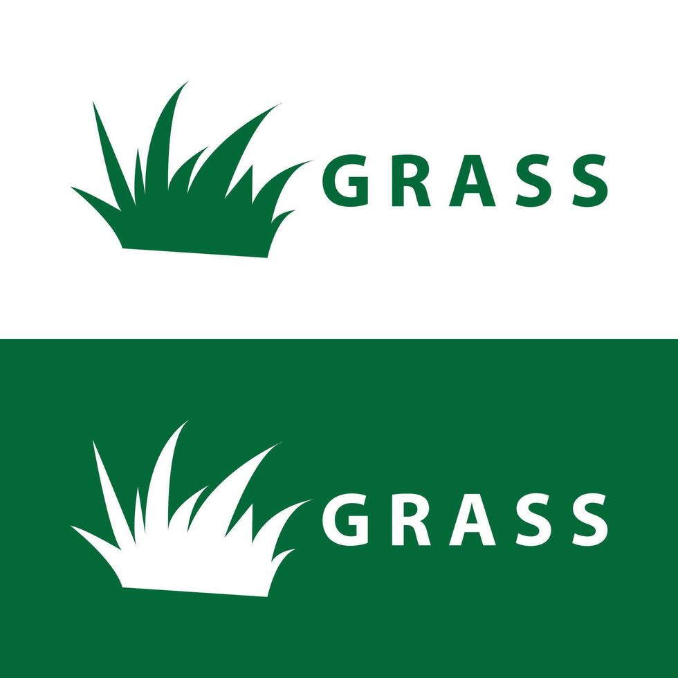 bruka illustration grön gräs logotyp design enkel naturlig gräs vektor mall