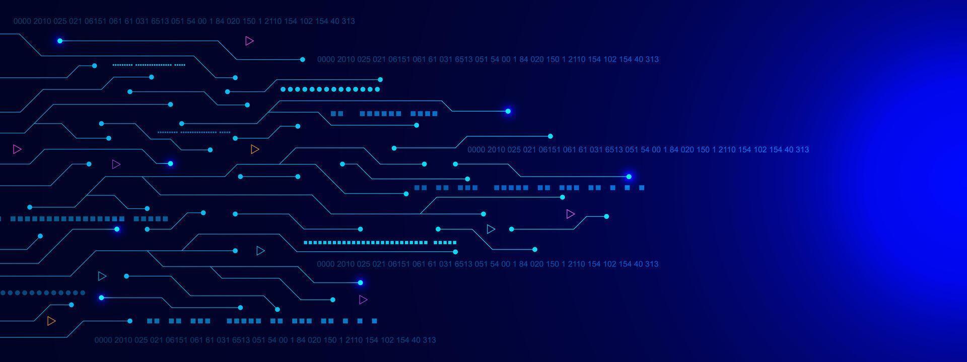 futuristisch Technologie mit Schaltkreis Tafel. groß Daten Visualisierung. Digital Vernetzung, Kommunikation und hoch Computer Technologie Konzept Hintergrund. Vektor Illustration.