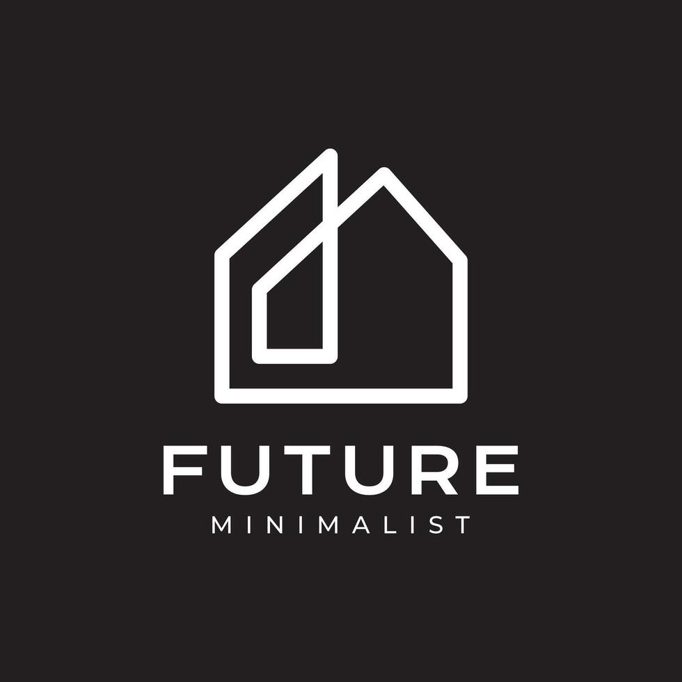 futuristisch und minimalistisch Zuhause Architekt modern sauber Linie Stil Logo Design Vektor Symbol Illustration