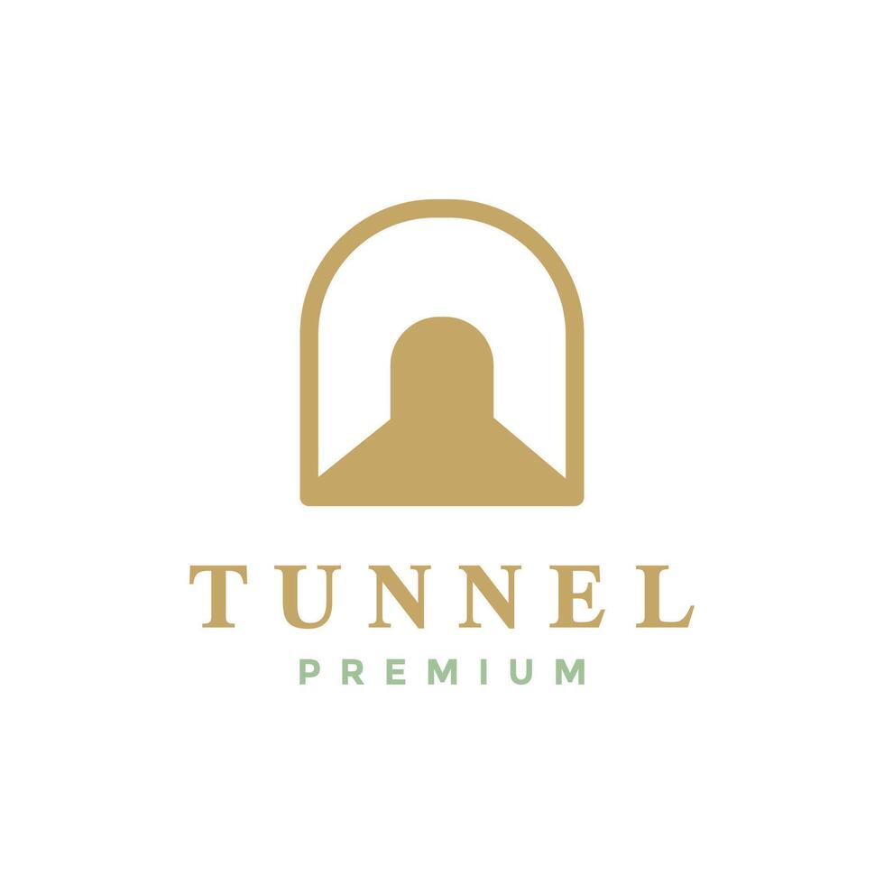 Tunnel Weg Straße unter Tage Gebäude minimal Stil sauber Logo Design Vektor Symbol Illustration