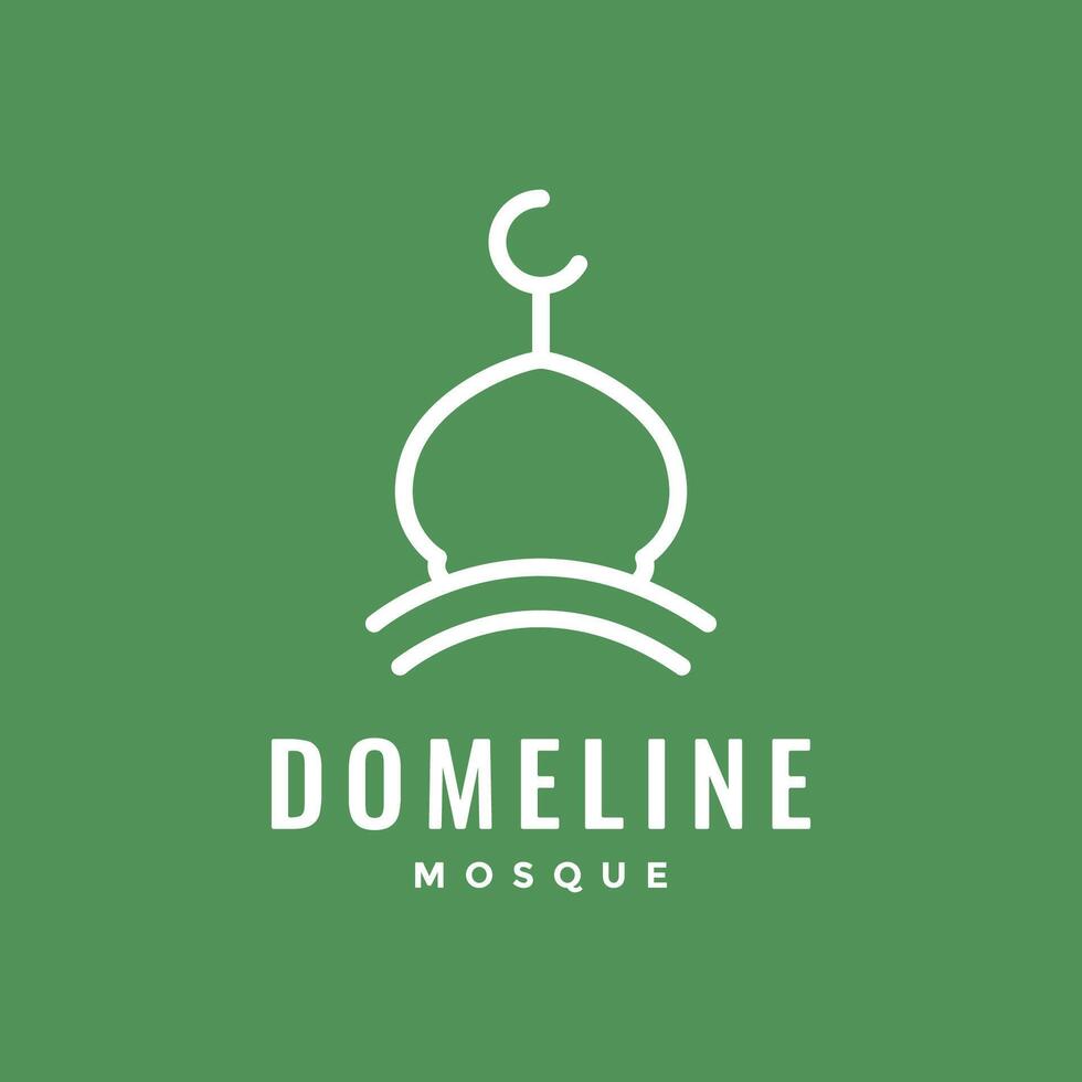 Moschee Kuppel Muslim beten Platz minimalistisch Stil einfach Linie Logo Design Vektor Symbol Illustration