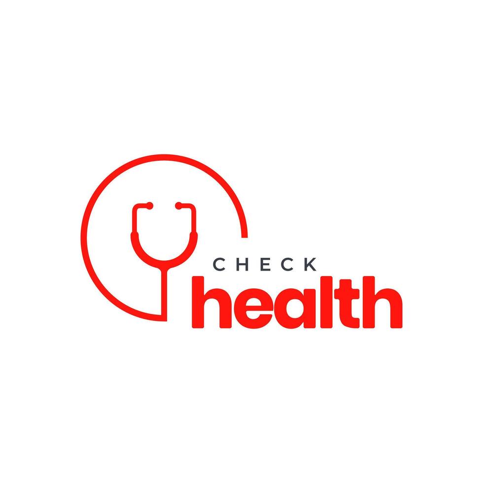 Stethoskop Gesundheit medizinisch Kreis modern einfach Linie Stil minimalistisch Logo Design Vektor Symbol Illustration