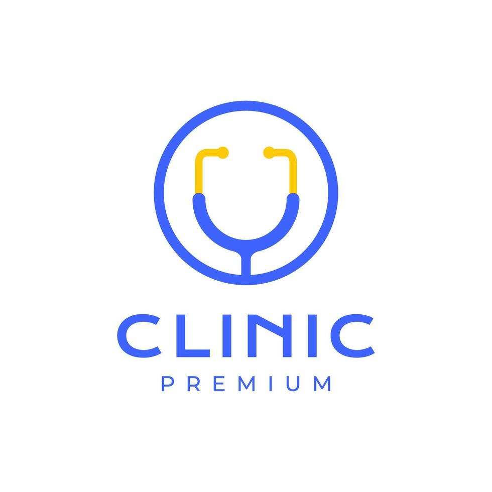 Stethoskop Gesundheit medizinisch Kreis modern einfach Linie abstrakt Logo Design Vektor Symbol Illustration