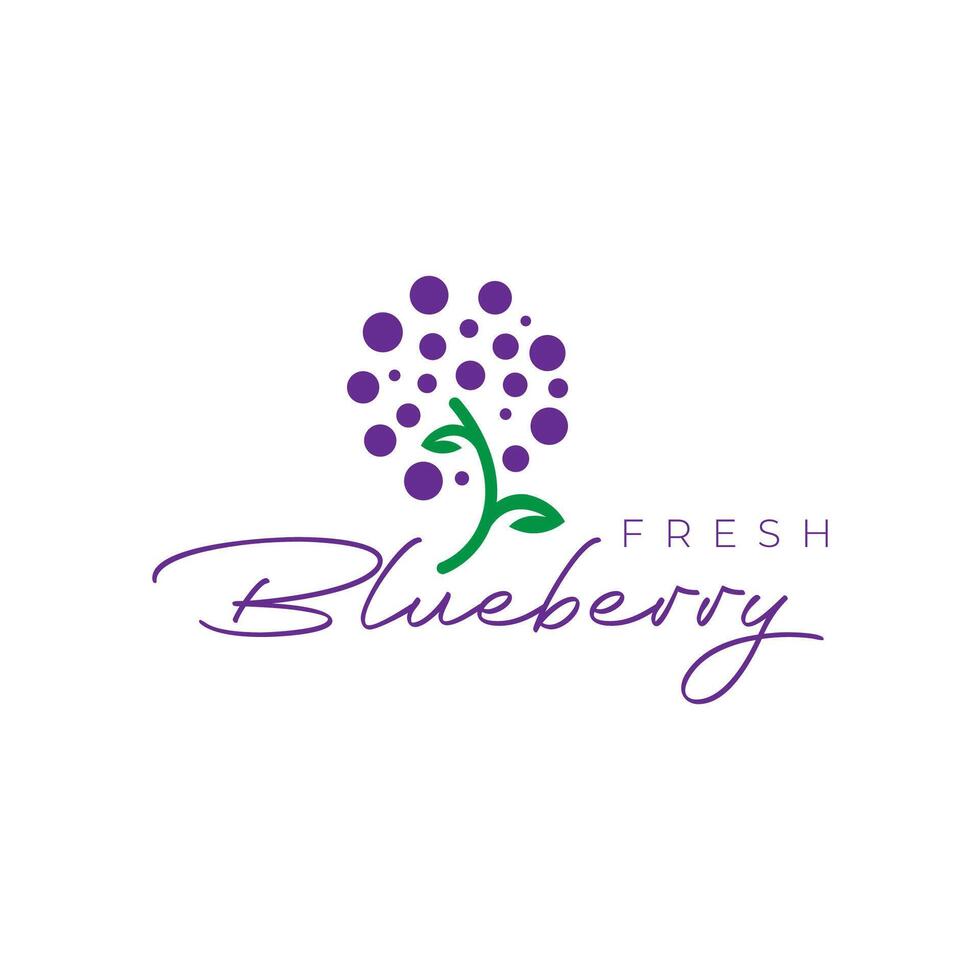 frisch Obst Blaubeere feminin eben einfach gestalten Logo Design Vektor Symbol Illustration