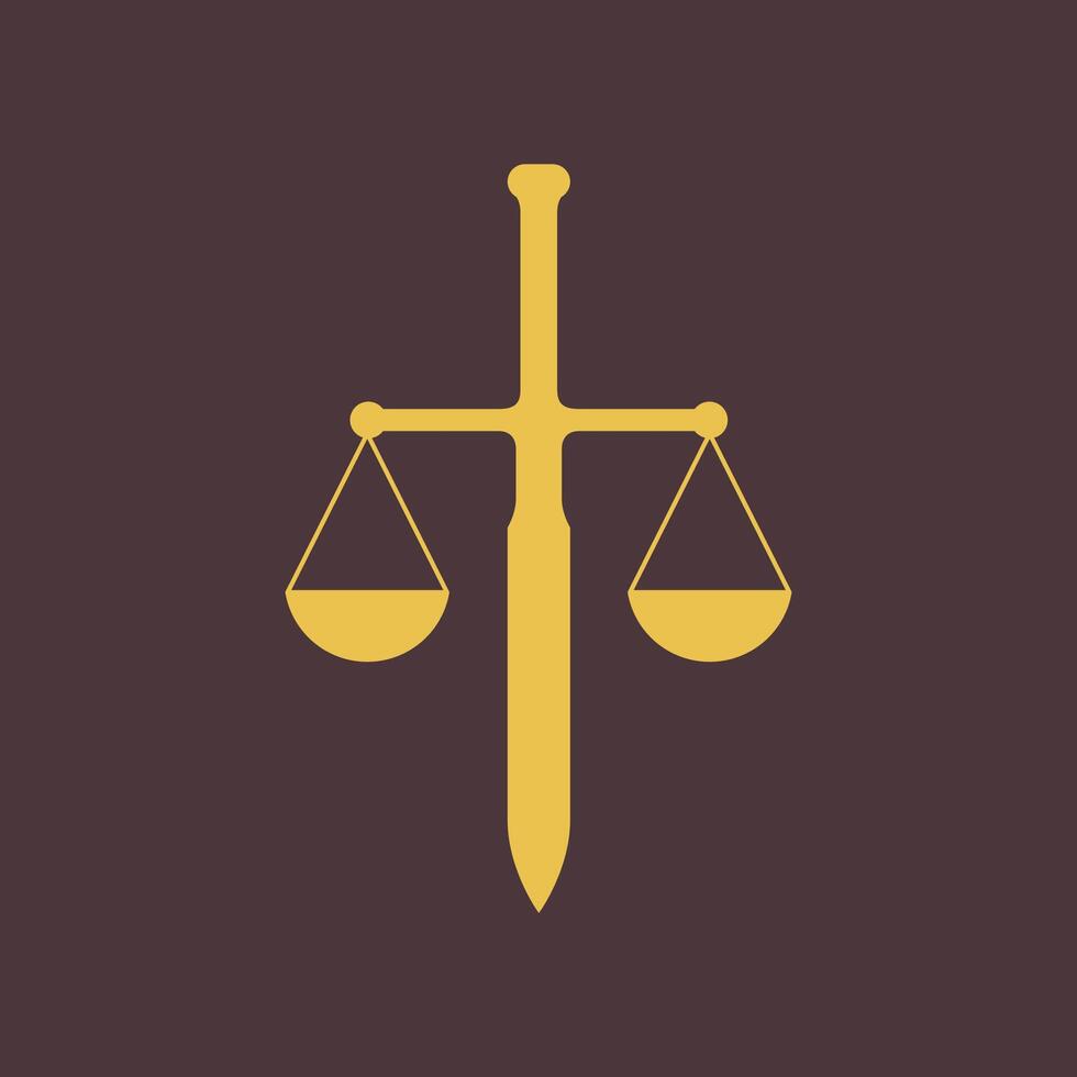 svärd balans skala advokat lag enkel platt logotyp design vektor ikon illustration