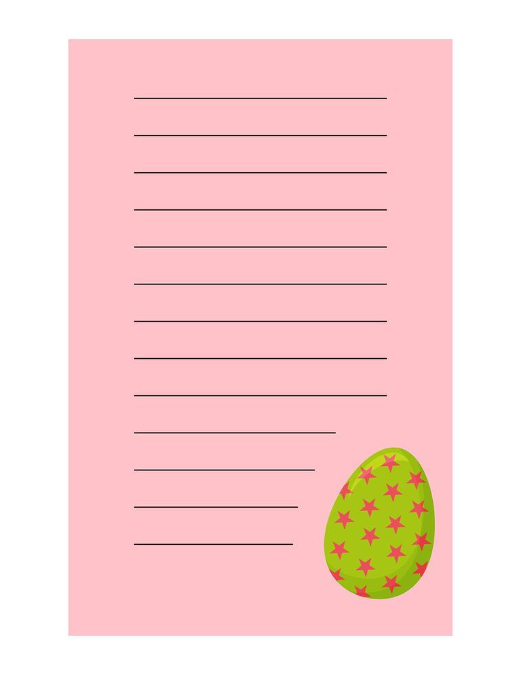 Hinweis von süß Ostern Ei Etikette Illustration. Memo, Papier, Kindergarten, Name Schild, Kind Symbol. Vektor Zeichnung. Schreiben Papier