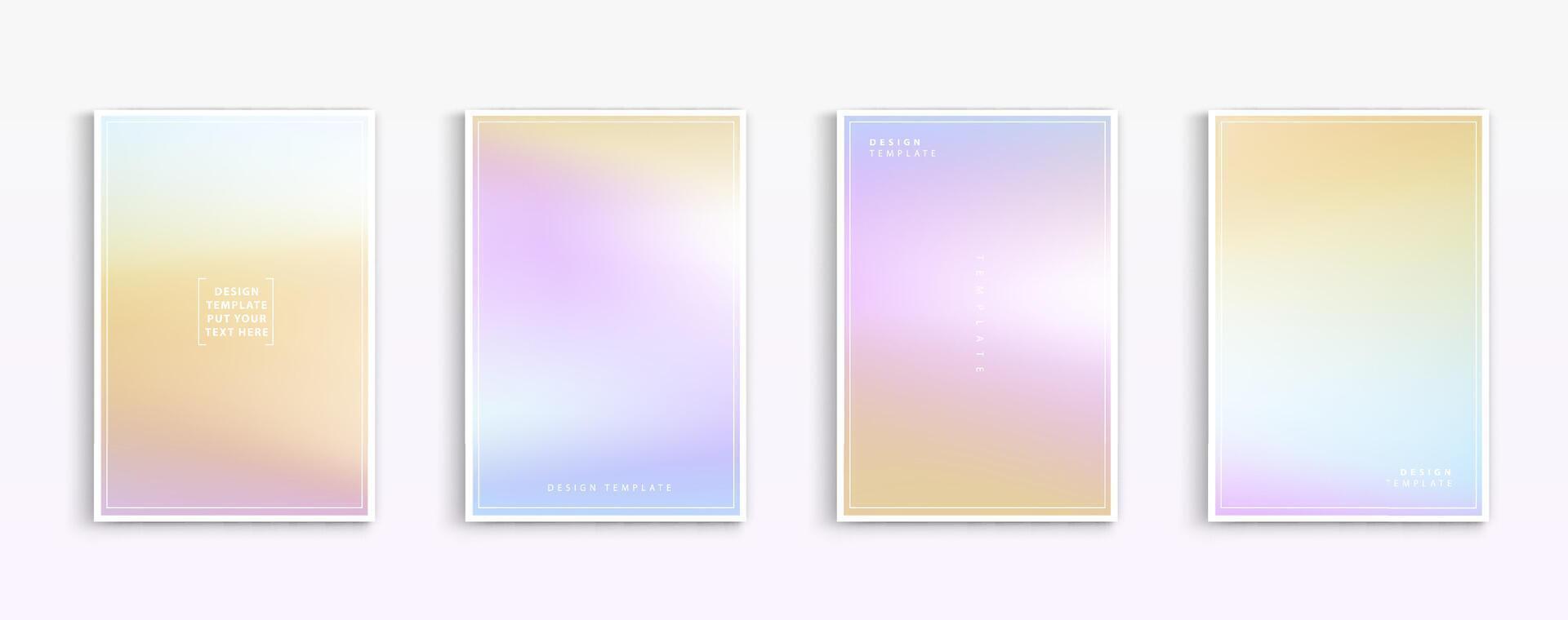 Pastell- Gradient Hintergründe Vektor Satz. Sanft zärtlich Gelb, Rosa, Weiß und Blau Farben abstrakt Hintergrund zum Anwendung, Netz Design, Webseiten, Banner, Gruß Karten. Vektor Design Illustration.