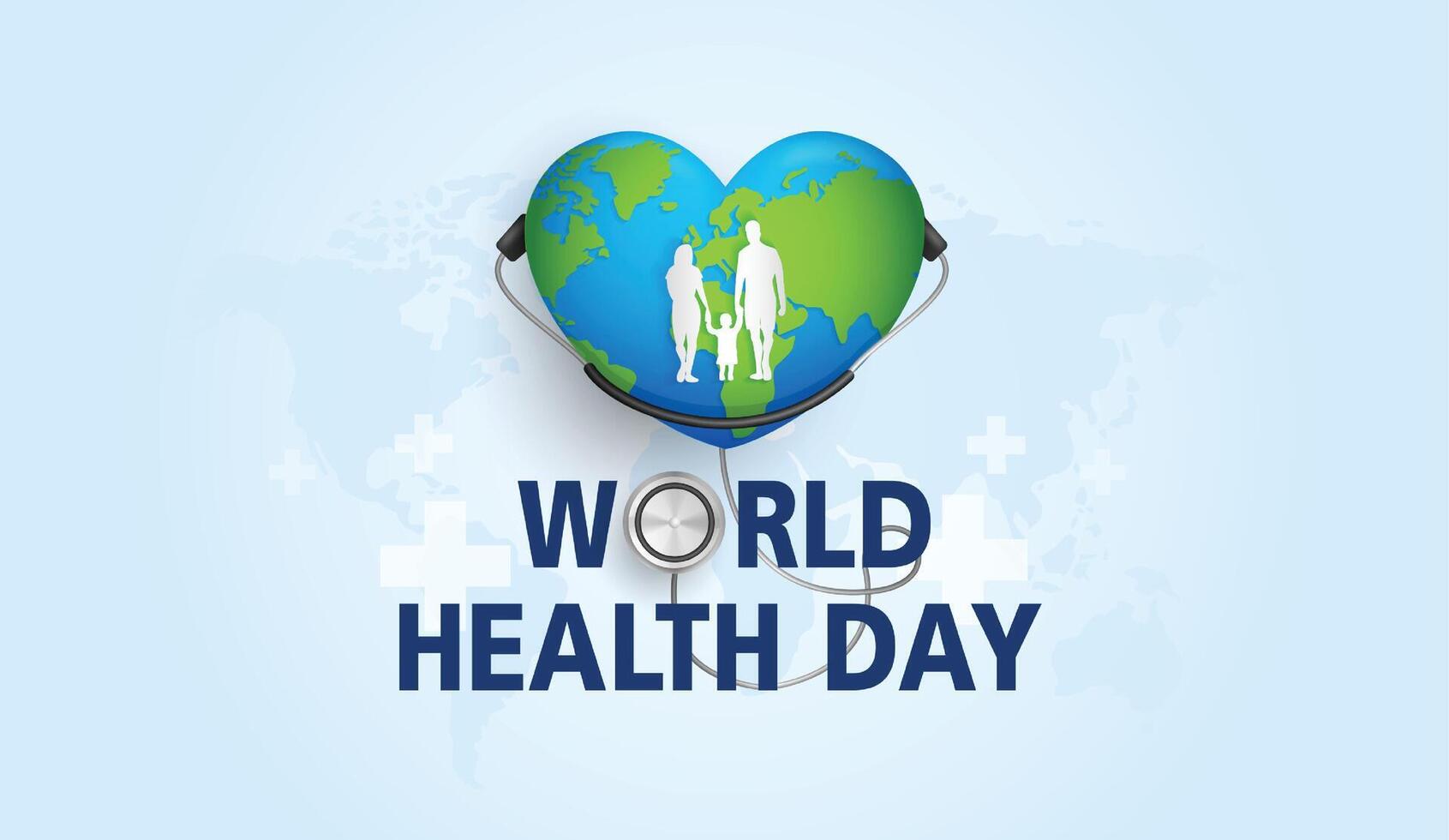värld hälsa dag är en global hälsa medvetenhet dag berömd varje år på 7:e april. hälsa vård medicinsk vetenskap med ikon digital teknologi värld begrepp modern företag. vektor design