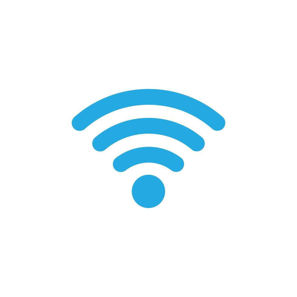 Blau W-lan Signal Symbol Vektor, kabellos Internet Zeichen isoliert auf Weiß Hintergrund, eben Stil, Vektor Illustration