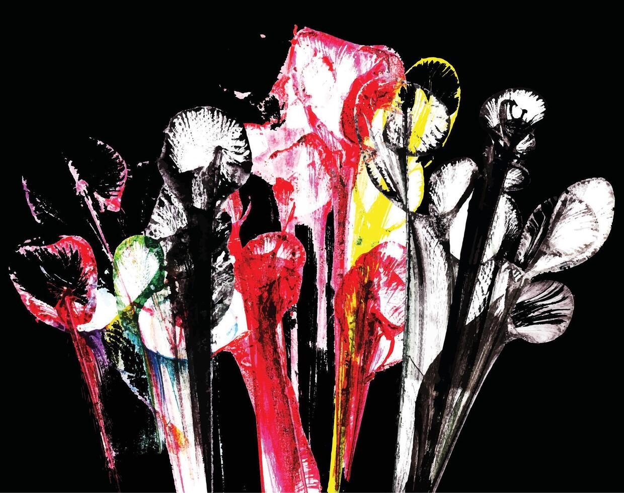 abstrakt konst blomma bakgrund design förbi hand vattenfärg målning på papper. vektor