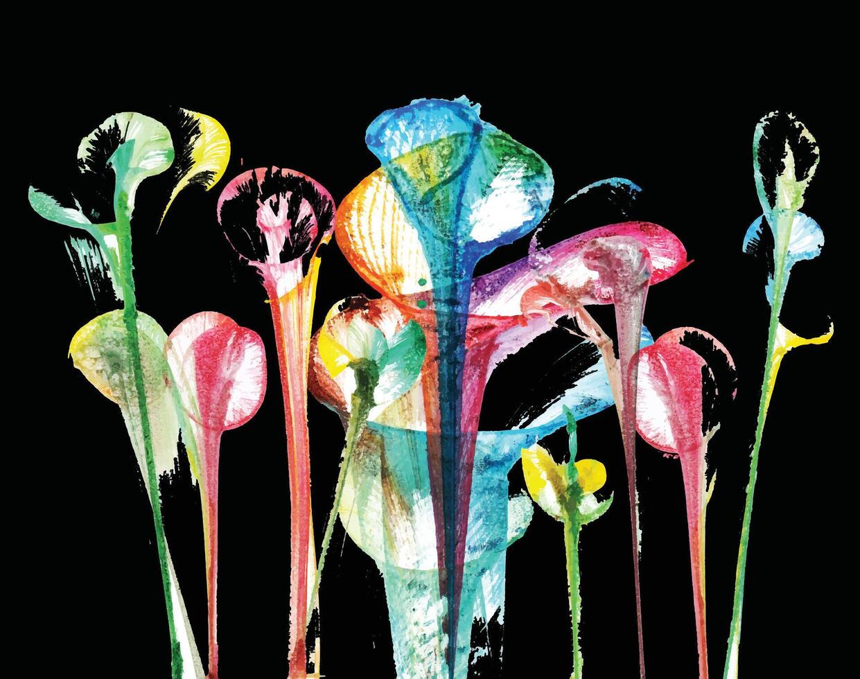 abstrakt konst blomma bakgrund design förbi hand vattenfärg målning på papper. vektor